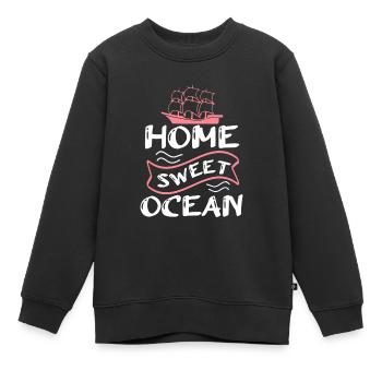 HOME SWEET OCEAN - Sweat Premium enfant bio - noir - Devant - AI Model Kid Female (0cm)