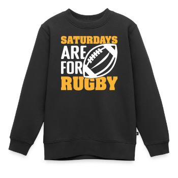 LES SAMEDIS SONT POUR LE RUGBY - Sweat Premium enfant bio - noir - Devant - AI Model Kid Female (0cm)