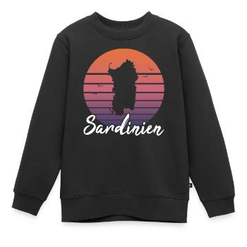 Sardaigne Île Italie Cadeau Rétro de Vacances - Sweat Premium enfant bio - noir - Devant - AI Model Kid Female (0cm)
