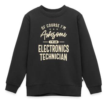 Electronics Technician Occupation - Kids Premium Organic Sweatshirt - black - Front - AI Model Kid Female (0cm)