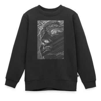 Art Academia Aesthetic David Face Michelangelo - Kinder Premium Organic Sweatshirt - Schwarz - Vorne - AI Model Kid Female (0cm)