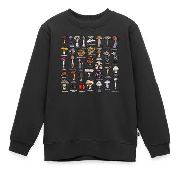 Pilze mit Bezeichnung Pilzsammlung - Kinder Premium Organic Sweatshirt - Schwarz - Vorne - AI Model Kid Female (0cm)