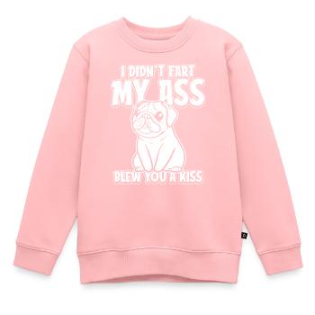 Mops Hund Wortwitz - Kinder Premium Organic Sweatshirt - Rosa - Vorne - AI Model Kid Female (0cm)