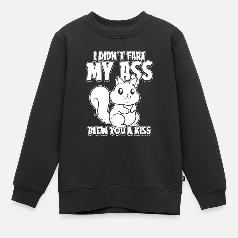 Eichhörnchen - Kinder Premium Organic Sweatshirt - Schwarz