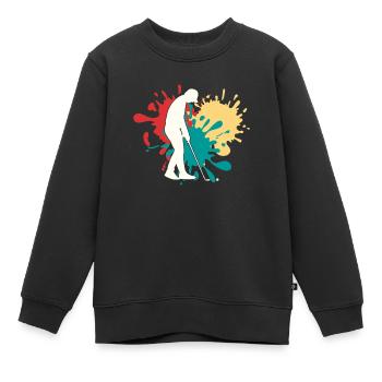Joggen Silhouette - Kinder Premium Organic Sweatshirt - Schwarz - Vorne - AI Model Kid Female (0cm)