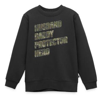 Ehemann Und Papa - Kinder Premium Organic Sweatshirt - Schwarz - Vorne - AI Model Kid Female (0cm)