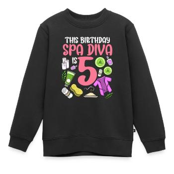 Spa-Geburtstag für Mädchen 5. Spa-Geburtstagsfeier - Kinder Premium Organic Sweatshirt - Schwarz - Vorne - AI Model Kid Female (0cm)
