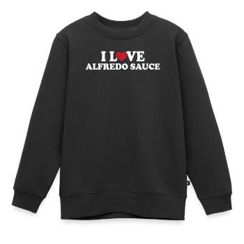 J’adore la sauce Alfredo - Sweat Premium enfant bio - noir - Devant - AI Model Kid Female (0cm)