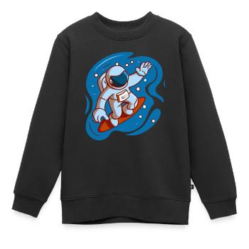 astronaute surf dans l'espace - Sweat Premium enfant bio - noir - Devant - AI Model Kid Female (0cm)