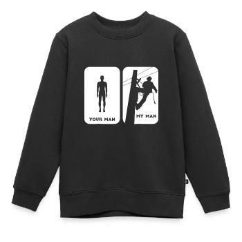 Your Man My Man Lineman Idee | Elektrokabel-Idee - Kinder Premium Organic Sweatshirt - Schwarz - Vorne - AI Model Kid Female (0cm)