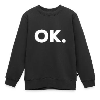 idée qui dit OK - Sweat Premium enfant bio - noir - Devant - AI Model Kid Female (0cm)