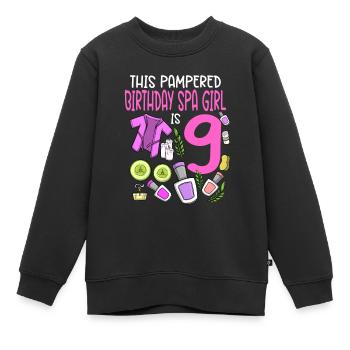 Spa Geburtstag für Mädchen 9. Spa Geburtstagsfeier - Kinder Premium Organic Sweatshirt - Schwarz - Vorne - AI Model Kid Female (0cm)