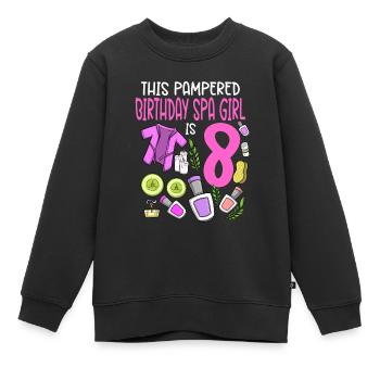 Spa-Geburtstag für Mädchen 8. Spa-Geburtstagsfeier - Kinder Premium Organic Sweatshirt - Schwarz - Vorne - AI Model Kid Female (0cm)