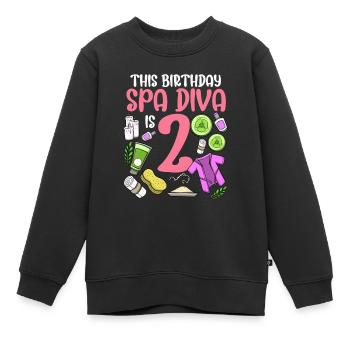 Spa Geburtstag für Mädchen 2. Spa Geburtstagsfeier - Kinder Premium Organic Sweatshirt - Schwarz - Vorne - AI Model Kid Female (0cm)
