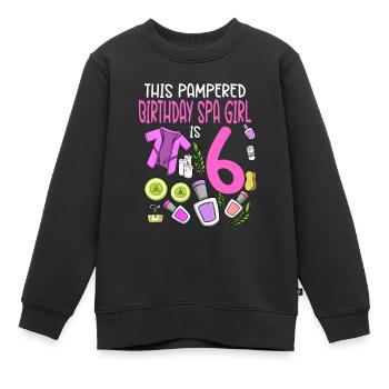 Spa-Geburtstag für Mädchen 6. Spa-Geburtstagsfeier - Kinder Premium Organic Sweatshirt - Schwarz - Vorne - AI Model Kid Female (0cm)