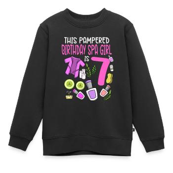 Spa-Geburtstag für Mädchen 7. Spa-Geburtstagsfeier - Kinder Premium Organic Sweatshirt - Schwarz - Vorne - AI Model Kid Female (0cm)