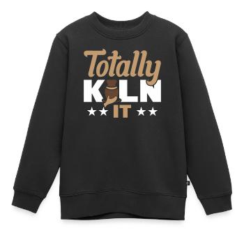 Totalement séchoir - Sweat Premium enfant bio - noir - Devant - AI Model Kid Female (0cm)