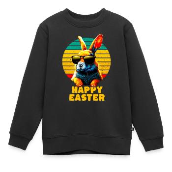 Cool Rabbit - Happy Easter - Kids Premium Organic Sweatshirt - black - Front - AI Model Kid Female (0cm)