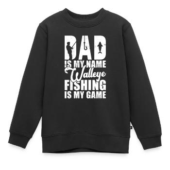 Zander Pike Fishing Anglers - Kids Premium Organic Sweatshirt - black - Front - AI Model Kid Female (0cm)