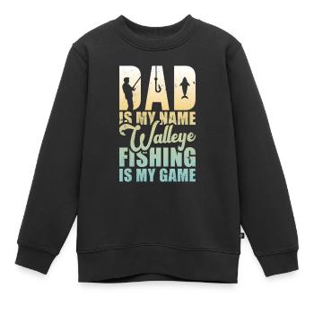 Zander Pike Fishing Anglers - Kids Premium Organic Sweatshirt - black - Front - AI Model Kid Female (0cm)