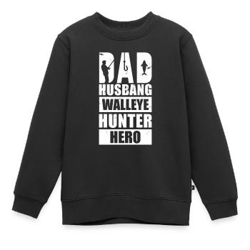 Zander Pike Fishing Anglers - Kids Premium Organic Sweatshirt - black - Front - AI Model Kid Female (0cm)