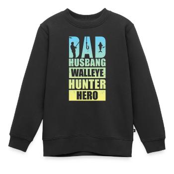 Zander Pike Fishing Anglers - Kids Premium Organic Sweatshirt - black - Front - AI Model Kid Female (0cm)