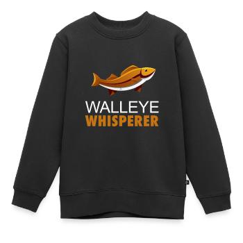 Zander Pike Fishing Anglers - Kids Premium Organic Sweatshirt - black - Front - AI Model Kid Female (0cm)