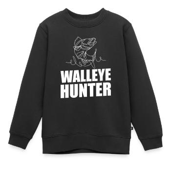 Zander Pike Fishing Anglers - Kids Premium Organic Sweatshirt - black - Front - AI Model Kid Female (0cm)