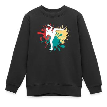 MMA Kampfsport Silhouette - Kinder Premium Organic Sweatshirt - Schwarz - Vorne - AI Model Kid Female (0cm)