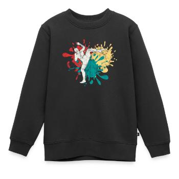 MMA Kampfsport Silhouette - Kinder Premium Organic Sweatshirt - Schwarz - Vorne - AI Model Kid Female (0cm)