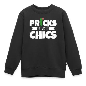 Les piqûres de cactus avant les chics - Sweat Premium enfant bio - noir - Devant - AI Model Kid Female (0cm)