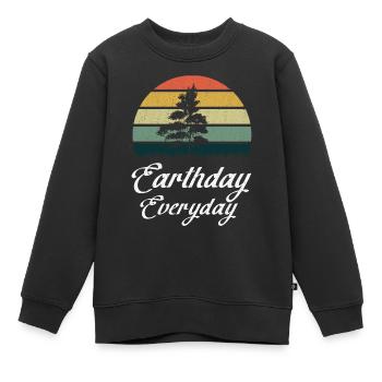 Planet Oceans Day Retro Vintage Earth Day - Kinder Premium Organic Sweatshirt - Schwarz - Vorne - AI Model Kid Female (0cm)