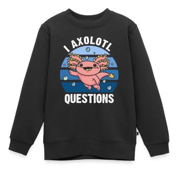 Axolotl Amphibie Lurch Salamander - Kinder Premium Organic Sweatshirt - Schwarz - Vorne - AI Model Kid Female (0cm)