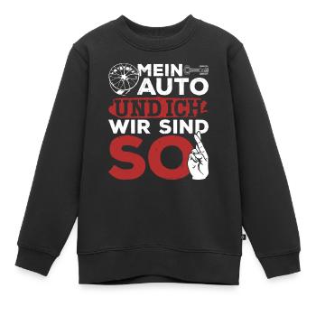 Mein Auto und ich , wir sind SO - PS Liebhaber - Kinder Premium Organic Sweatshirt - Schwarz - Vorne - AI Model Kid Female (0cm)