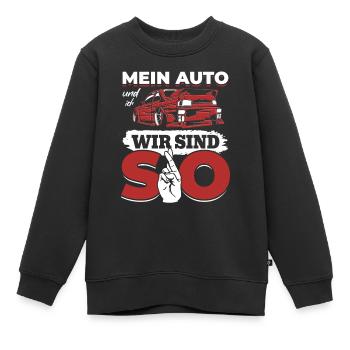Ma voiture et moi, nous sommes SO - PS amoureux - Sweat Premium enfant bio - noir - Devant - AI Model Kid Female (0cm)