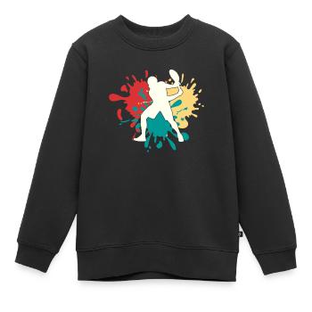tennis silhouette - Kinder Premium Organic Sweatshirt - Schwarz - Vorne - AI Model Kid Female (0cm)