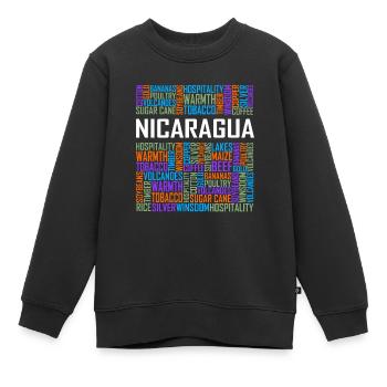 Nicaragua - Words - Kids Premium Organic Sweatshirt - black - Front - AI Model Kid Female (0cm)