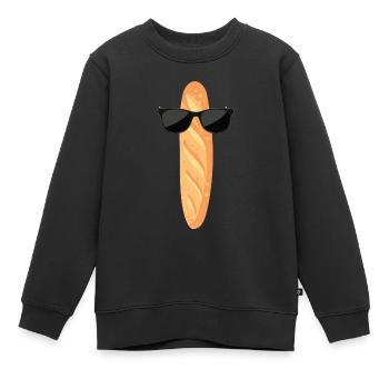 Lustiges Baguette Mit Sonnenbrille - Kinder Premium Organic Sweatshirt - Schwarz - Vorne - AI Model Kid Female (0cm)