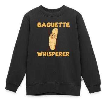 Baguette Chuchoteur - Sweat Premium enfant bio - noir - Devant - AI Model Kid Female (0cm)