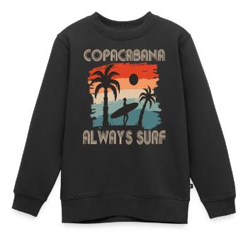 Copacabana Surfing Rio Holiday Sea Beach Sun - Sweat Premium enfant bio - noir - Devant - AI Model Kid Female (0cm)