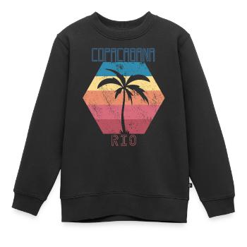 Copacabana Palm Rio de Janeiro Holiday Sea Beach - Sweat Premium enfant bio - noir - Devant - AI Model Kid Female (0cm)