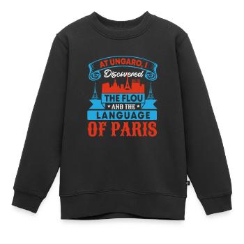 A UNGARO J’AI DÉCOUVERT LE FLOU LANGUEGE DE PARIS - Sweat Premium enfant bio - noir - Devant - AI Model Kid Female (0cm)