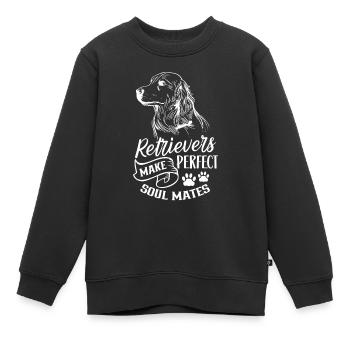 Les retrievers sont de parfaits chiens d’âme sœur - Sweat Premium enfant bio - noir - Devant - AI Model Kid Female (0cm)