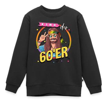 Kind der 60er Jahre Mann Kostüm - Kinder Premium Organic Sweatshirt - Schwarz - Vorne - AI Model Kid Female (0cm)
