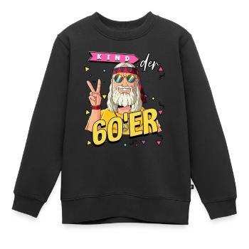 Kind der 60er Jahre Alter Mann Kostüm - Kinder Premium Organic Sweatshirt - Schwarz - Vorne - AI Model Kid Female (0cm)