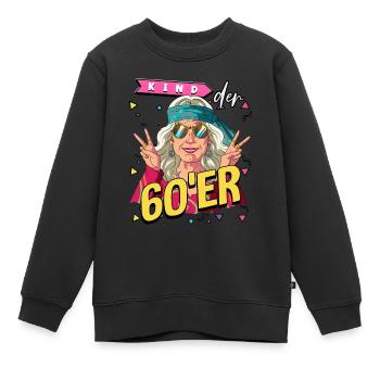 Kind der 60er Jahre Alte Frau Kostüm - Kinder Premium Organic Sweatshirt - Schwarz - Vorne - AI Model Kid Female (0cm)