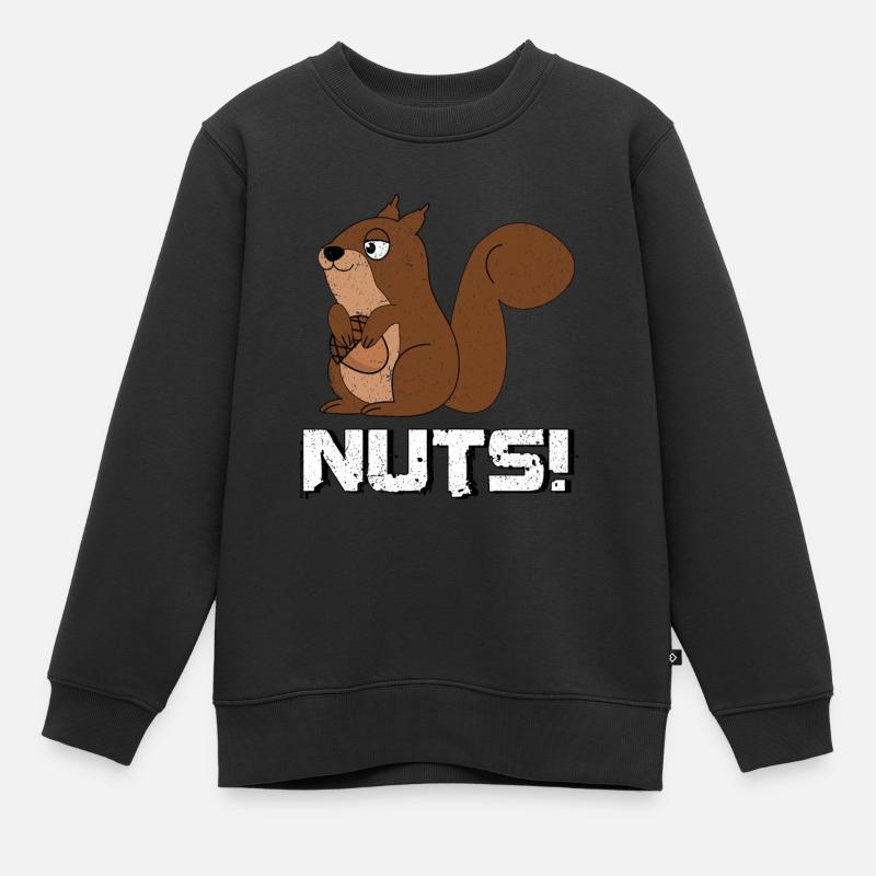 Écureuil affamé mignon - Sweat Premium enfant bio - noir