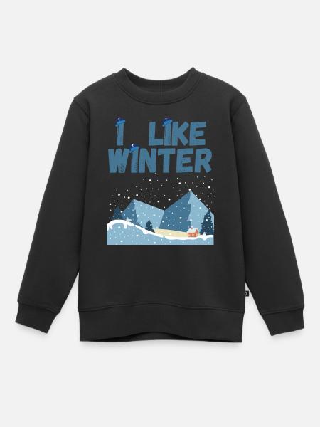 J’aime l’hiver - Sweat Premium enfant bio - noir