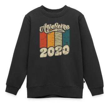 2020 Birthday Awesome since Retro - Kids Premium Organic Sweatshirt - black - Front - AI Model Kid Female (0cm)