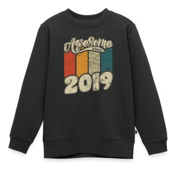 2019 Geburtstag Awesome since Retro - Kinder Premium Organic Sweatshirt - Schwarz - Vorne - AI Model Kid Female (0cm)